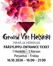 Sisäänpääsylippu Grand Vin Helsinki Pe 16.10.2026