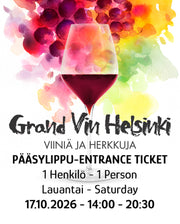 Pääsylippu Grand Vin Helsinki La 17.10.2026