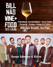 Yhdistelmälippu Billnäs Wine + Food  - Roope Salminen & Koirat PE 31.7.26