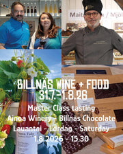 MC Ainoa Winery - Billnäs Chocolate La 1.8. Klo 15.30 - 16.30