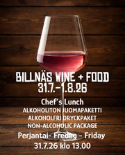 Alkoholiton juomapaketti Chef’s Lunch Pe 31.7.2026 klo 13.00