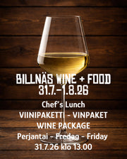 Viinipaketti Chef’s Lunch Pe 31.7.26 klo 13.00